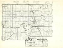 St. Clair County, appleton, Monegaw, Chalk, Butler, Jacksn, taber, Osage, Center, Osceola, Doyal, Missouri State Atlas 1940c
